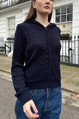 Ayla Cable Knit Zip-Up Sweater