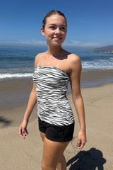 Evelyn Zebra Tube Top